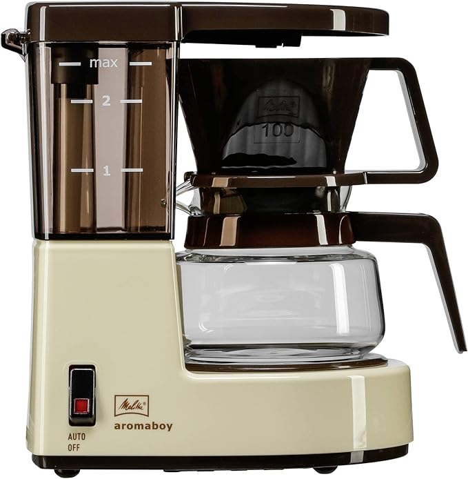 Melitta 1015 Aromaboy Filter Coffee Machine 2 Cups Glass Pot Automatic Switch-Off beige/brown