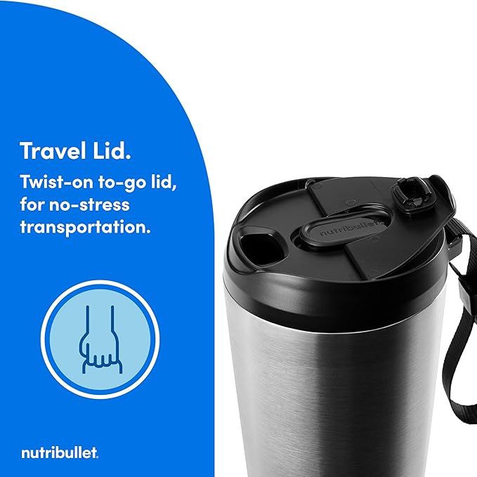nutribullet Flip Portable Blender with Insulated Cup Cordless Brushed Stainless NBPB50350SS