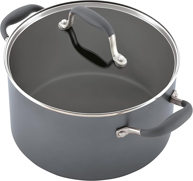 Anolon Advanced Home Hard Anodized Nonstick Cookware/Pots and Pans Set 9 Piece - Moonstone