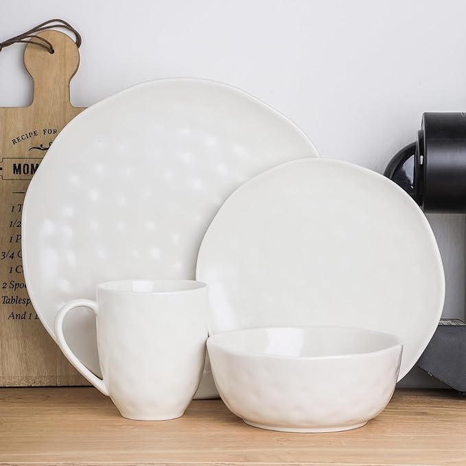 Stone lain Ivy Porcelain Dinnerware Set 24-Piece Service for 6 White