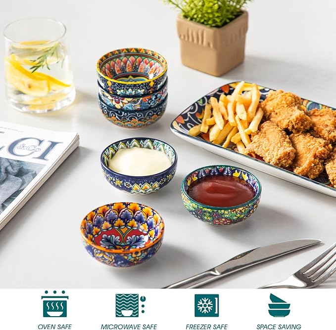 vancasso 12 Pieces Dinnerware Sets 2.7 Oz Dipping Bowls