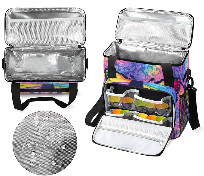 Dreamy Butterfly Coffee Maker Carrying Bag Abstract Butterfly Travel Storage Bag Compatible with K-Mini or K-Mini Plus Single Serve Coffee Brewer Carrying Case with Multiple Pockets &amp Shoulder S
