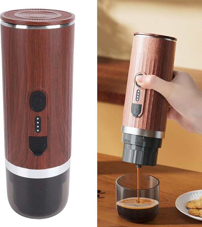 ZJchao Portable Rechargeable Coffee Maker Travel Coffee Machine with 7500mAh Battery 20Bar Pressure 80ml Water Tank for Camping &amp Outdoor Activities Made of 304 Stainless Steel