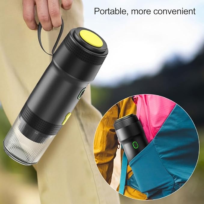 Asixxsix Portable Espresso Machine 3 In 1 20 Bar Self Heating Electric Travel Expresso Maker 12V Mini Automatic Car Coffee Maker Compatible with NES DG Capsule Coffee Powder for Camping