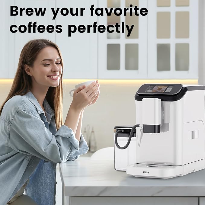 Mcilpoog WS-D5 Pro Fully Automatic Coffee Machine 12 Drinks Office or Home UseWi-Fi Enabled Liquid Volume &amp Temperature Cappuccino Latte Espresso Automatic Cleaning Super Automatic Coffee Ma
