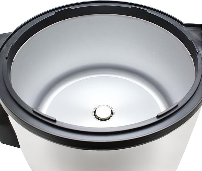 TrueCraftware- 33 Cup Electric Rice Cooker and Warmer with Stainless Steel Body &amp Hinged Stainless Steel Lid Warmer Plastic White Rice Spoon - Makes Soups Stews Grains Hot Cereals Commercial Rice