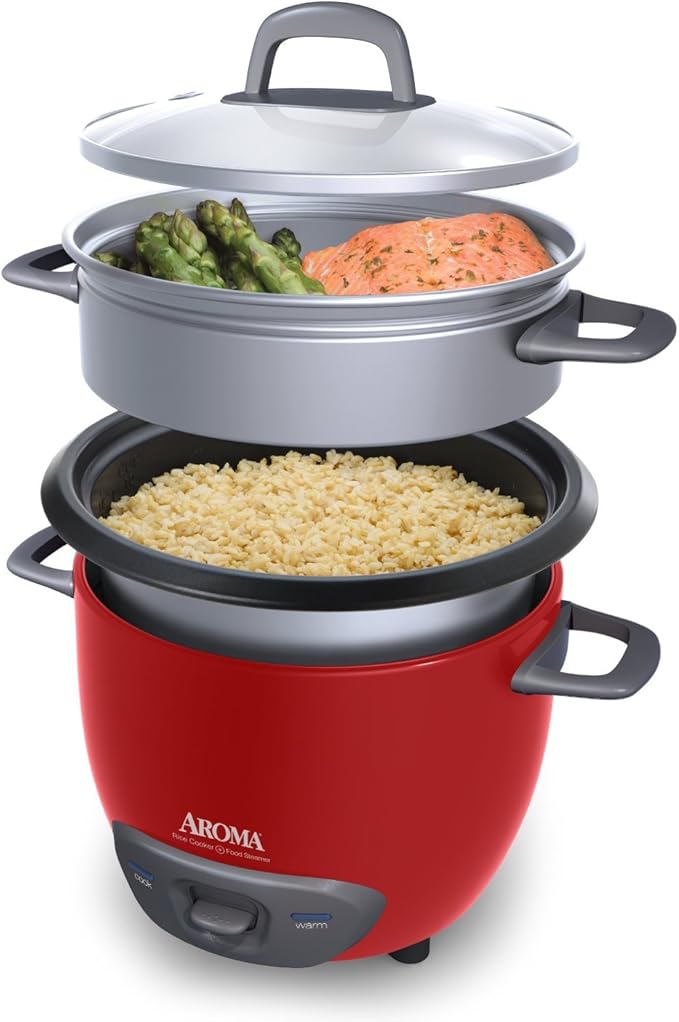 6 Cup Rice Cooker RED (Renewed)