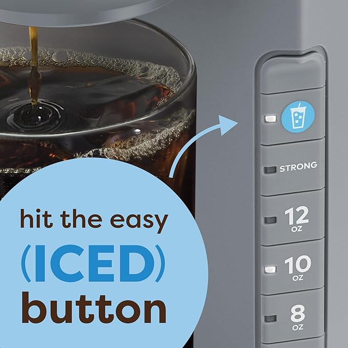 Keurig K-Iced Coffee Maker Single Serve K-Cup Pod Iced Coffee Maker With Hot and Cold Coffee Capabilities Brews Any K-Cup Pod Gray