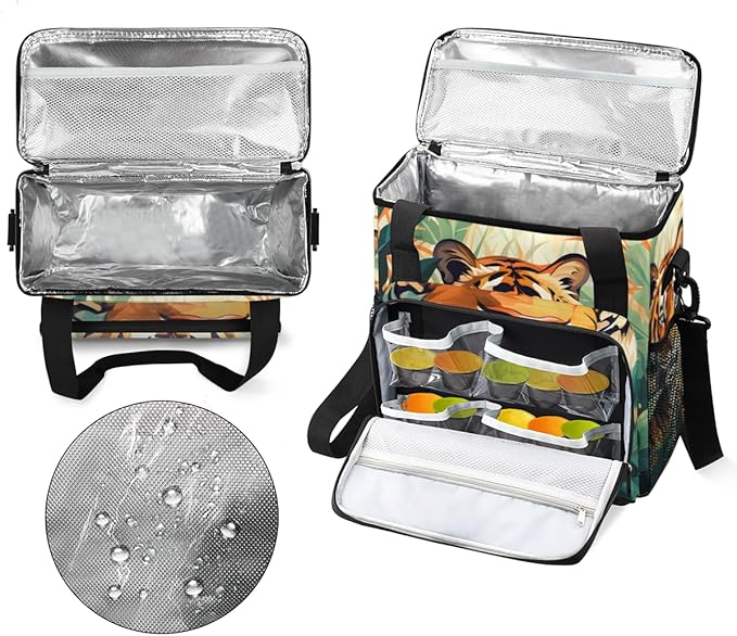 Forest Tiger Coffee Maker Carrying Bag Tiger Portable Travel Storage Tote Bag Compatible with K-Mini or K-Mini Plus Single Serve Coffee Brewer Carrying Case with Multiple Pockets &amp Shoulder Stra