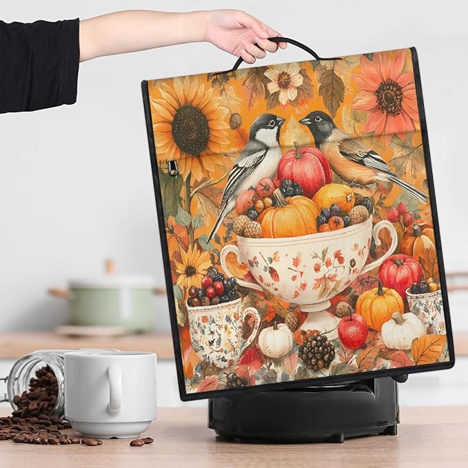 cfpolar Kitchen Aid Mixer Cover Compatible with 6-8 Quarts Sunflower Bird Food Pumpkin Stand Mixer Cover Kitchen Aid Mixers Accessories Appliance Organizer Bag Dust Covers with Zipper Pocket