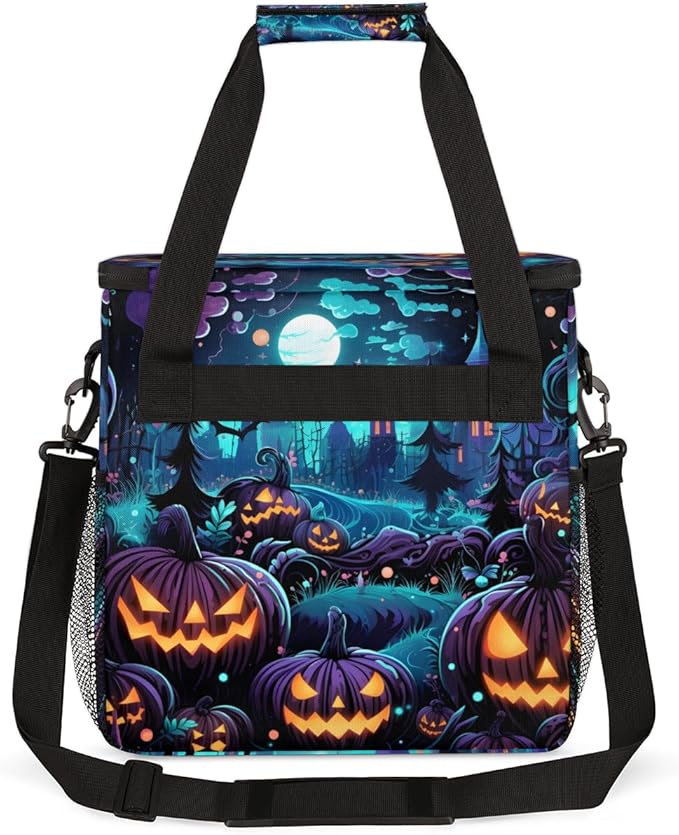 Moon Castle Halloween Pumpkin Coffee Maker Carrying Bag Travel Storage Bag Compatible with K-Mini or K-Mini Plus Single Serve Coffee Brewer Carrying Case with Multiple Pockets &amp Shoulder Strap