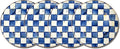 MACKENZIE-CHILDS Enamel Dinner Plate Decorative Dinnerware Plate 10 Inches Set of 4 Blue-and-White Royal Check