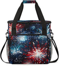 4th of JulyFireworks Coffee Maker Carrying Bag Portable Travel Storage Tote Bag Compatible with K-Mini or K-Mini Plus Single Serve Coffee Brewer Carrying Case with Multiple Pockets &amp Shoulder S
