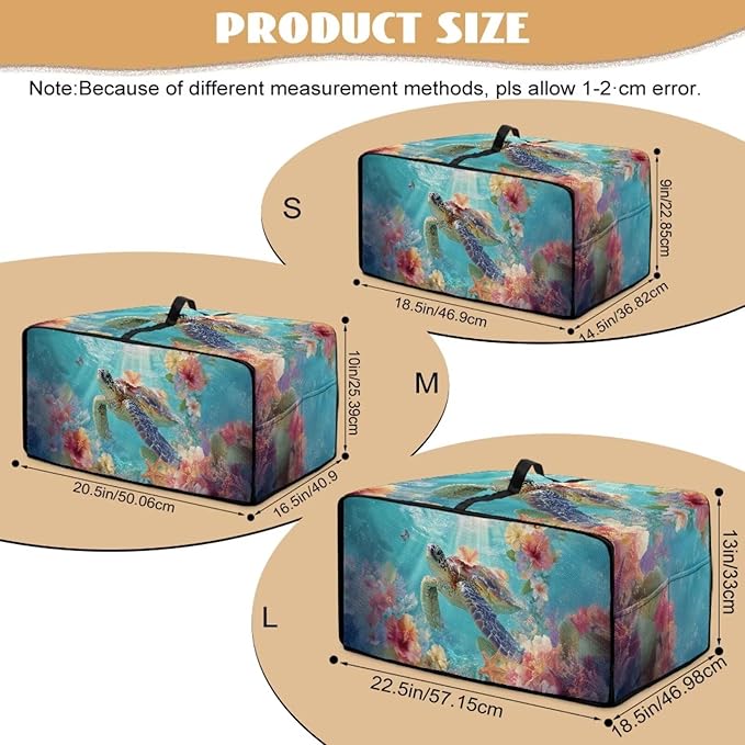 Sea Turtle Print Toaster Oven Air Fryer Cover Hibiscus Starfish Print Bread Maker Machine Covers with Side Pockets Kitchen Small Appliance Cover S