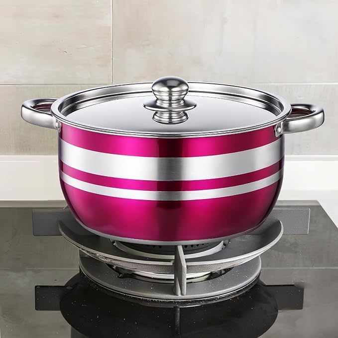 TOYANDONA 4pcs Stainless Steel Pot Set: Non Stick Cookware with Lids &amp Handle - Dishwasher Safe Stovetops Pots for Kitchen Restaurant 20/22/ /26cm