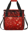 Bright Snowflakes Christmas Coffee Maker Carrying Bag Travel Storage Bag Compatible with K-Mini or K-Mini Plus Single Serve Coffee Brewer Carrying Case with Multiple Pockets &amp Shoulder Strap