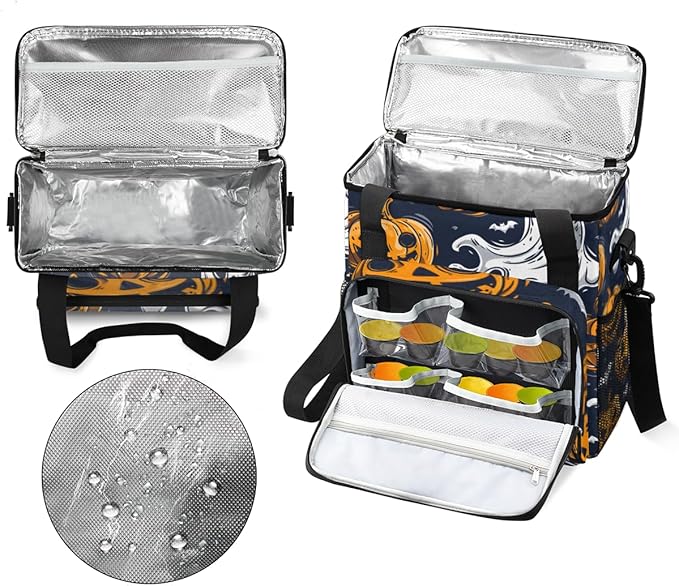 Halloween Pumpkin Coffee Maker Carrying Bag Oil Painting Pumpkin Travel Storage Bag Compatible with K-Mini or K-Mini Plus Single Serve Coffee Brewer Carrying Case with Pockets &amp Shoulder Strap