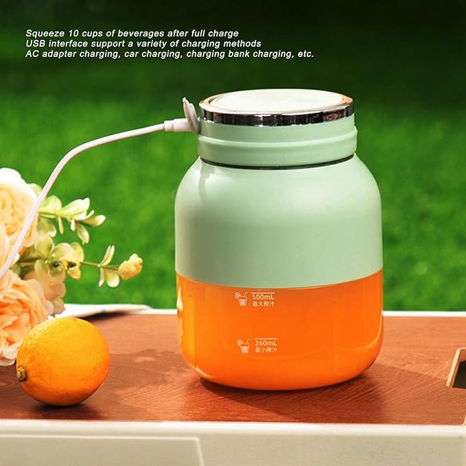 Fockety Blender Cup Replenish Vitamin C Portable Automatic Sport Juicer Cup Portable Dual Use Prevent Accidental Injury with Safe Lock for Outdoor (Light Green) Focketyq4k3ovgfpc-12