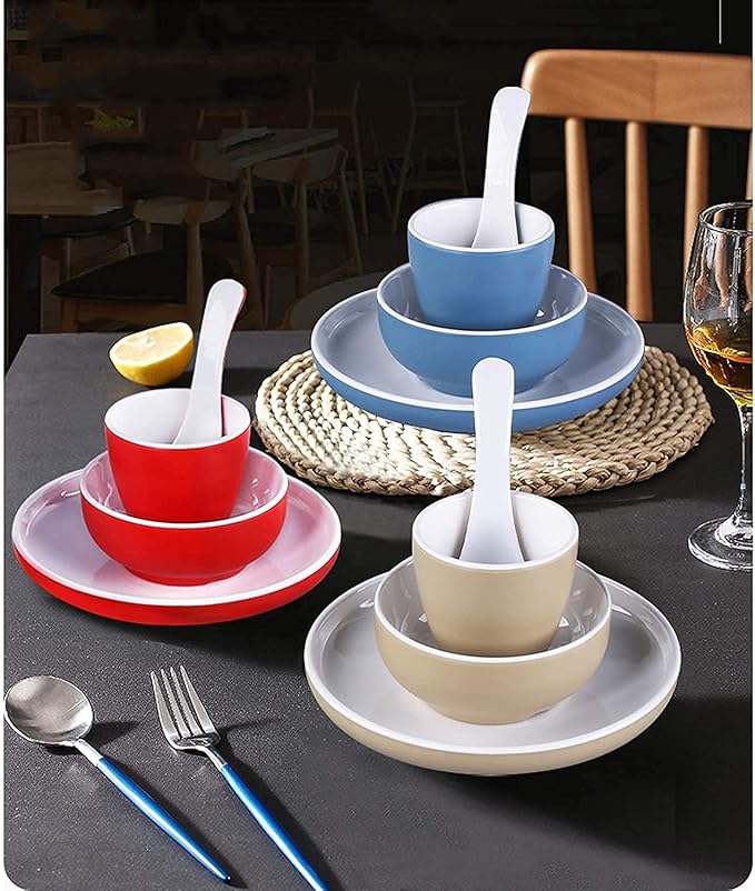 Dinnerware Sets - Luxury Gift Dishes Service Set Dinnerware Sets Tableware Setting Set Hotel Restaurant Four-Piece Restaurant Commercial Imitation Porcelain Dishes(B)