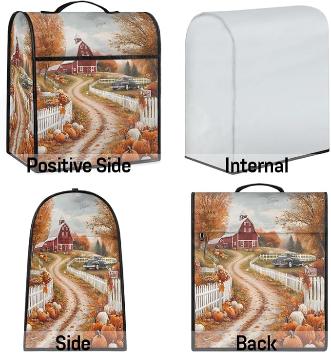 cfpolar Kitchen Aid Mixer Cover Compatible with 6-8 Quarts Pumpkin Castle Autumn Stand Mixer Cover Kitchen Aid Mixers Accessories Appliance Organizer Bag Dust Covers with Zipper Pocket