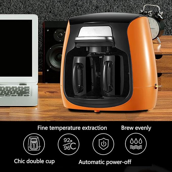 Mini Double Cup Kitchen Automatic American Coffee Machine With Dry-Burn Prevention And Anti-Drip Function 300ml Coffee Maker For Instant Coffee 20240311