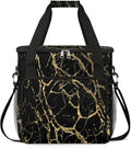 Black Marble Gold Texture Coffee Maker Carrying Bag Compatible with K-Mini or K-Mini Plus Portable Single Cup Coffee Maker Case with Pockets for K Cup Pods