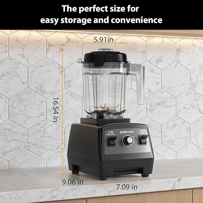 Countertop Blender Pro 2000W Professional High-Speed Blender with Powerful Brushless Motor 25-Speed 68oz Heavy Duty Kitchen Blender for Smoothies Ice Crushing &amp Food Prep Black