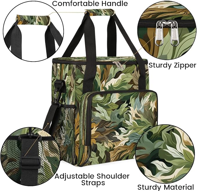 Abstract Camouflage Leaf Coffee Maker Carrying Bag for Keurig K-Mini or K-Mini Plus Storage Portable Coffee Maker Travel Bag