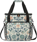 Exquisite Flowers Coffee Maker Carrying Bag Portable Travel Storage Tote Bag Compatible with K-Mini or K-Mini Plus Single Serve Coffee Brewer Carrying Case with Multiple Pockets &amp Shoulder Strap