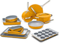 Caraway 23-Piece Nonstick Ceramic Cookware &amp Bakeware Set – Pots Frying Pans Lids Baking Sheets Pans Cooling Rack &amp Storage – Oven Safe Non-Toxic – Compatible with All Stovetops - Marigo