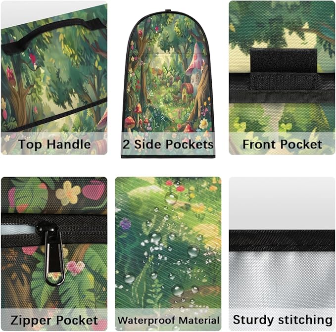 Kitchen Aid Mixer Cover Forest Castle Tree Stand Mixer Cover Compatible with 6-8 Quarts Stand Mixers Dust Covers with Zipper Pocket Foldable Washable Kitchen Aid Organizer Bag