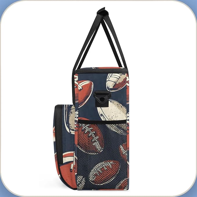 Football Coffee Maker Travel Bag Sports Insulated Grocery Bag Travel Picnic Leakproof Cooler Bags With Shoulder Strap