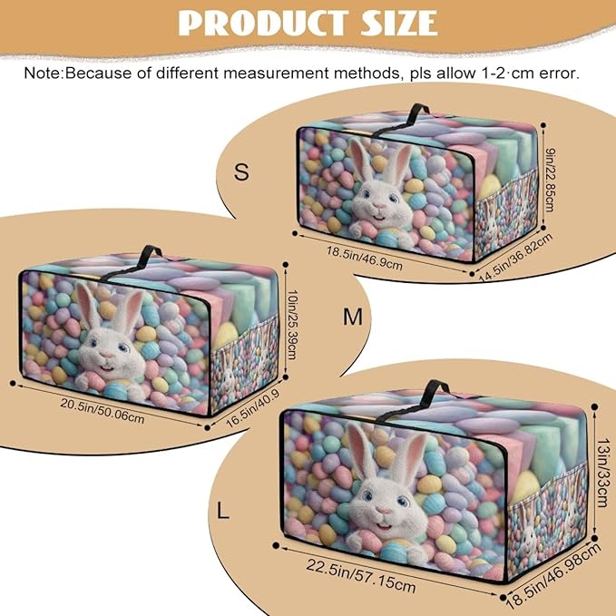 Toaster Oven Dust Cover Bunny Easter Egg Printed Bread Maker Cover Machine Washable Covers with Side Pockets Kitchen Small Appliance Protector Easter Decor M