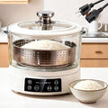 3L Low Carb Rice Cooker - 4H Keep Warm Low Sugar Rice Cooker with Auto-Lift Basket with Steaming Boiling and Hotpot in One