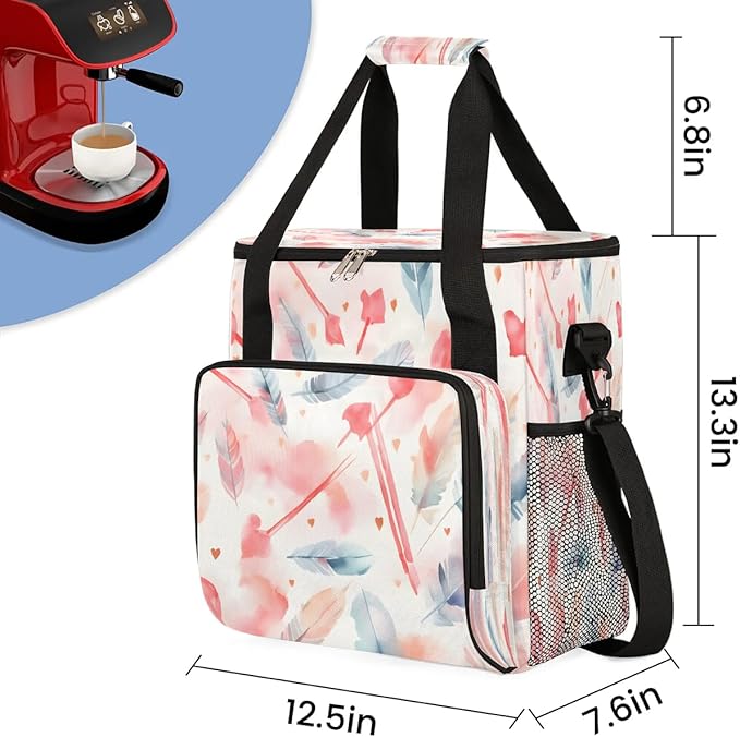 Watercolor Arrow Coffee Maker Carrying Bag Compatible with K-Mini or K-Mini Plus Portable Single Cup Coffee Maker Case with Pockets for K Cup Pods