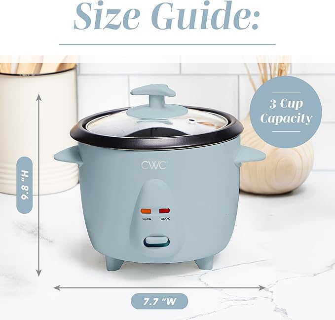 COOK WITH COLOR 6 Cup Rice Cooker 300W - Effortless Cooking and Perfectly Cooks 3 Cups of Raw Rice for 6 Cups of Cooked Rice Blue