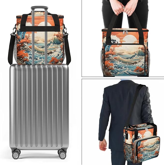 Waves Ocean Sunrise Coffee Maker Carrying Bag for Keurig K-Mini or K-Mini Plus Storage Portable Coffee Maker Travel Bag