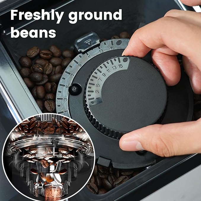 Mcilpoog WS-D5 Pro Fully Automatic Coffee Machine 12 Drinks Office or Home UseWi-Fi Enabled Liquid Volume &amp Temperature Cappuccino Latte Espresso Automatic Cleaning Super Automatic Coffee Ma