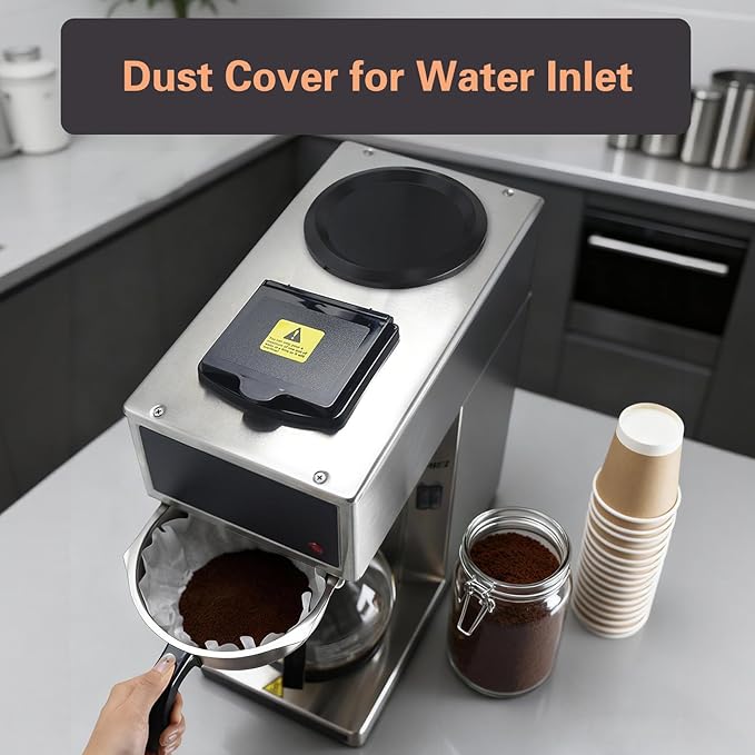 VONCI 1610W Commercial Coffee Maker 12 Cup Drip Coffee Machine 2 Glass Carafes and 2 Warmers Stainless Steel Housing &amp Funnel Industrial Coffee Maker for Offices Hotels Home