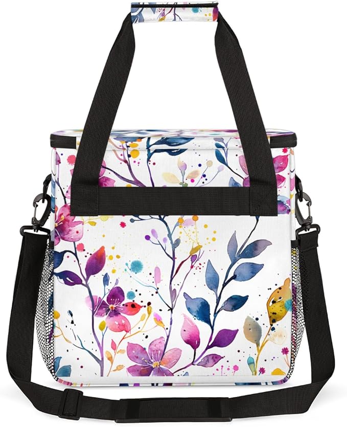 Wild Flower Coffee Maker Carrying Bag Portable Travel Storage Tote Bag Compatible with K-Mini or K-Mini Plus Single Serve Coffee Brewer Carrying Case with Multiple Pockets &amp Shoulder Strap