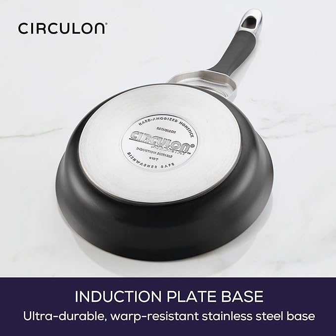 Circulon Symmetry Hard-Anodized Nonstick Frying Pan 8.5-Inch Black