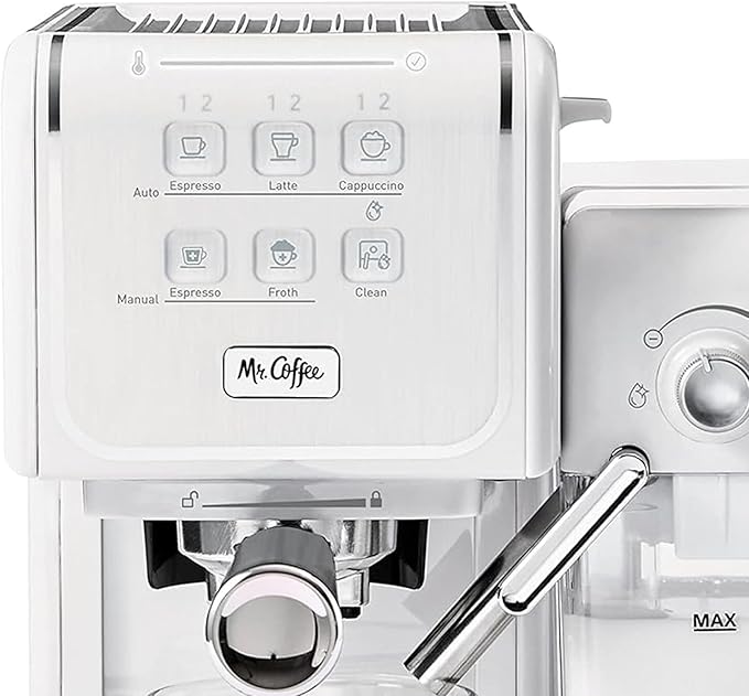 Mr. Coffee One-Touch CoffeeHouse - Espresso Cappuccino and Latte Maker with Easy Serving Espresso (ESE) Pod compatibility - White