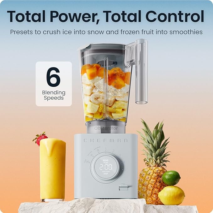 Professional Ice-Crushing Countertop Blender with Auto Blend Technology 1400 Watt High-Performance Motor 64 Oz Glass Pitcher 10 Variable Speed Settings Pulse Function Stainless Steel Blades for S