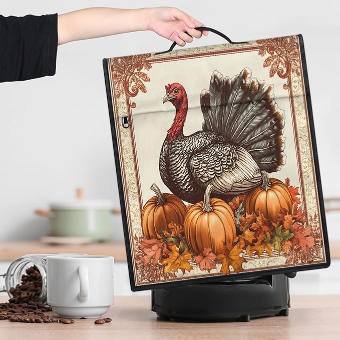 cfpolar Kitchen Aid Mixer Cover Compatible with 6-8 Quarts Turkey Thanksgiving Pumpkin Stand Mixer Cover Kitchen Aid Mixers Accessories Appliance Organizer Bag Dust Covers with Zipper Pocket
