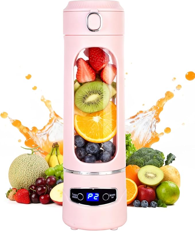 Personal Portable Blender - Smoothies &amp Shakes - 20Oz/600ml Large Capacity High Power Cordless Blender (Pink)