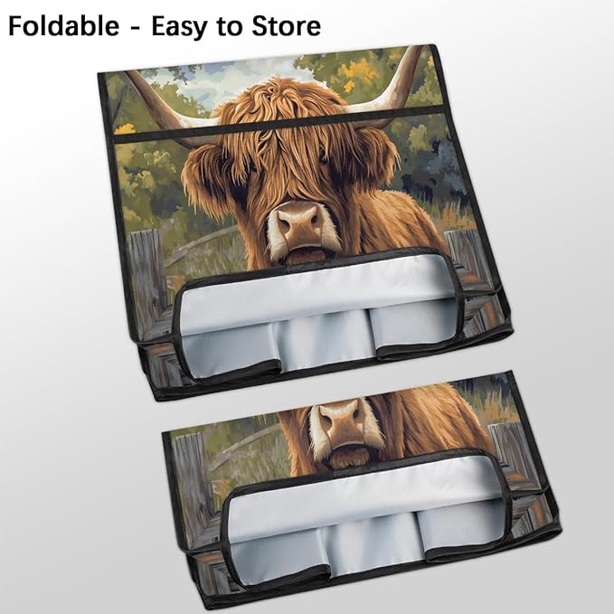 Kitchen Aid Mixer Cover Highland Cow Animals Stand Mixer Cover Compatible with 6-8 Quarts Stand Mixers Dust Covers with Zipper Pocket Foldable Washable Kitchen Aid Organizer Bag