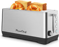 4-Slice Extra Wide Long Slot ToasterStainless Steel Removable Crumb Tray 6 Browning Settings &amp Bagel/Defrost/Reheat Functionsstainless steel 1500W