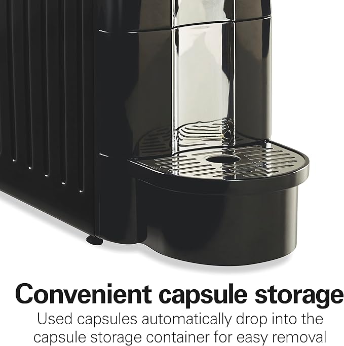 Hamilton Beach Espresso Machine Compatible with Nespresso Pods Single Serve Coffee Maker Powerful Italian 19 Bar Pump 22 oz. Water Reservoir Custom Cup Size Holds 13 Capsules Black (40726)