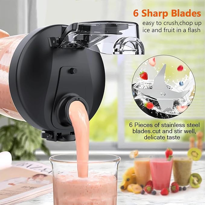 20oz Portable Blender 240W USB Rechargeable Smoothie Blender with LED Display Pulse &amp Blend Modes IPX7 Waterproof BPA-FreeTravel Juicer for Shakes Ice Crushing Sports &amp Outdoor Black