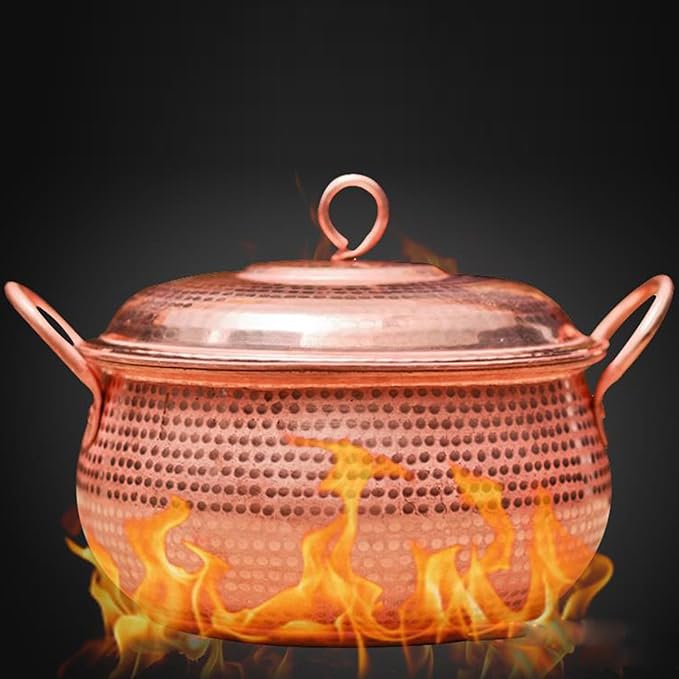 Handcrafted Hammered Copper Cookware Set - Ideal for Copper Chef - Pots and Pans Size